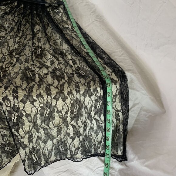 ELIZA J Black Lace Ivory Lining Spaghetti Straps Satin Bow Prom Dance Dress - Picture 7 of 8